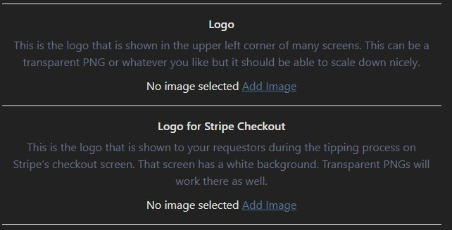 Request app for DJ logo uploader
