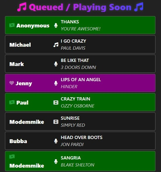 DJ Request Tipping super request