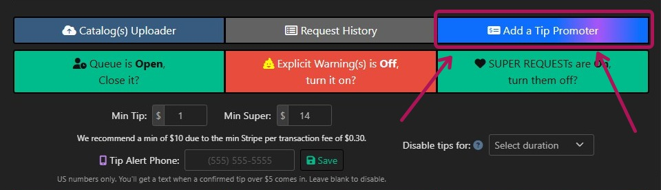 DJ Tipping App tip promoter